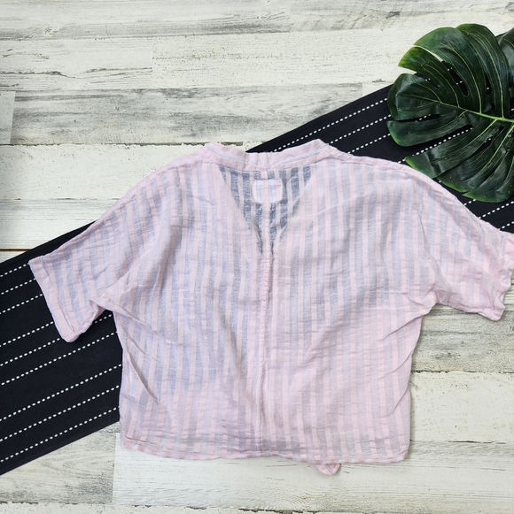 Rails Thea Button Front Blouse Blush Shadow Stripe Pink Size Small - Picture 7 of 7